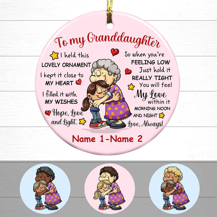 Personalized To Granddaughter Circle Ornament NB191 29O47 1