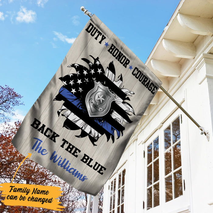 Personalized Police Back The Blue Flag JL103 30O57 1