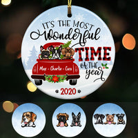 Personalized Dog Red Truck  Wonderful Time Christmas  Ornament OB192 67O53 thumb 1