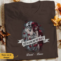 Personalized Skull Husband & Wife T Shirt JN173 87O58 thumb 1