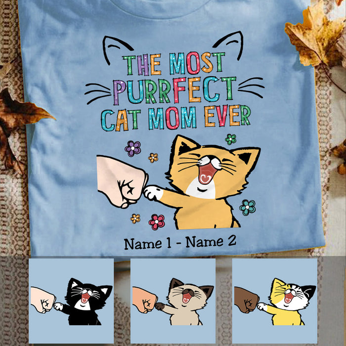 Personalized Purrfect Cat Mom Ever T Shirt MR191 67O53 1