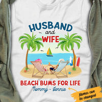 Personalized Husband & Wife Beach Bums White T Shirt JN272 95O47 thumb 1