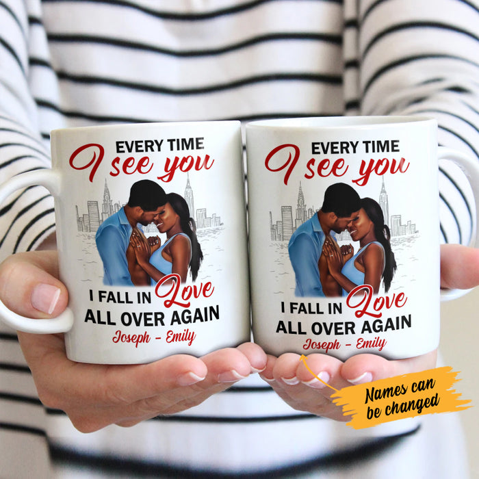 Personalized I Fall In Love Again BWA Couple Mug AG271 29O47 1
