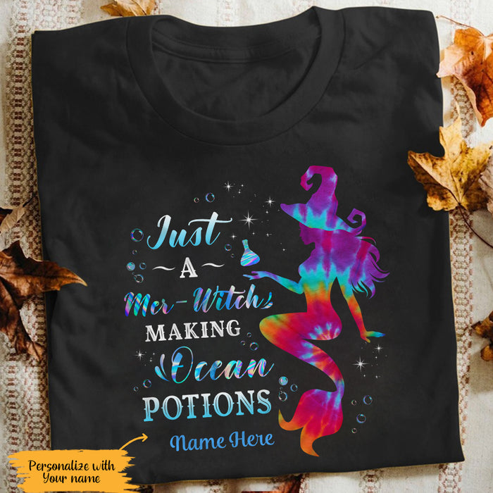 Personalized Mermaid Witch Halloween Ocean Potions T Shirt AG262 67O65 1