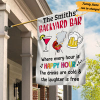 Personalized The Laughter Is Free Backyard Bar Gardening Flag AG71 29O53 thumb 1