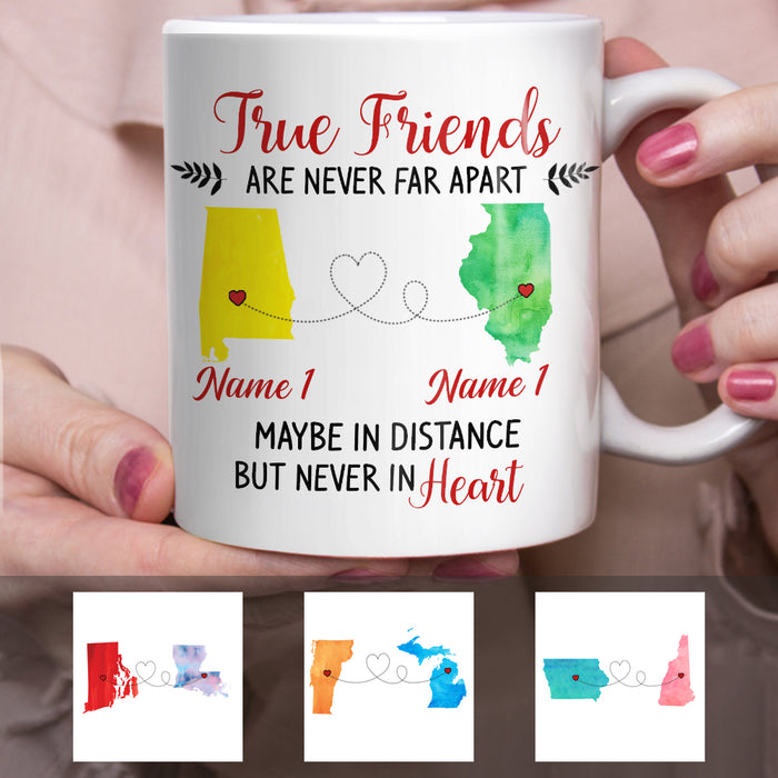 Personalized True Friends Long Distance Watercolor Mug SB2420 30O34 1