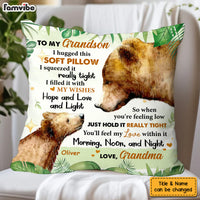 Personalized Gift For Grandson Bear Hug This Pillow 31444 thumb 1