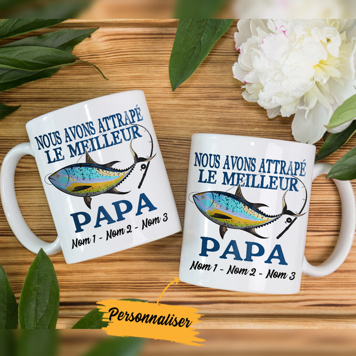 Personalized French Papa Grand-père Fishing Dad Grandpa Mug AP93 65O36 1