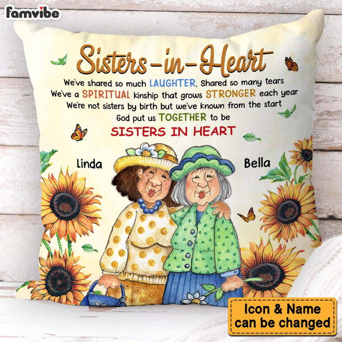 Personalized Gift For Friends Sister In Heart Pillow 31429 1
