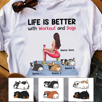 Personalized Life Better With Workout And Dog T Shirt FB42 65O58 thumb 1