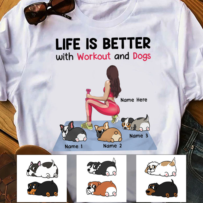 Personalized Life Better With Workout And Dog T Shirt FB42 65O58 1