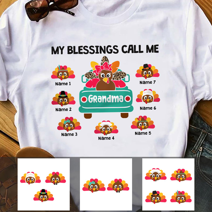 Personalized Grandma Turkey Thanksgiving Christmas T Shirt OB142 85O47 1