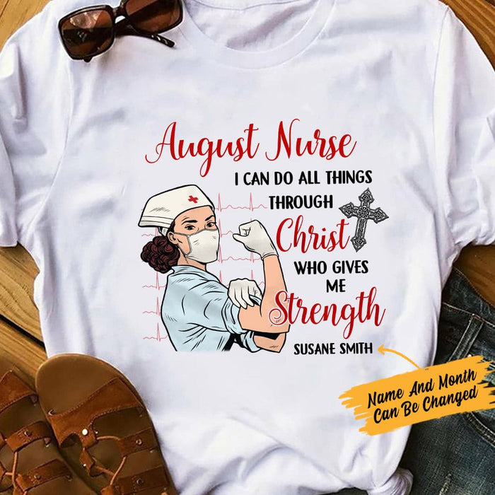 Personalized Nurse  Can Do All Things White T shirt JN221 30O47 1