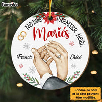 Personalized Gift For Couple First Christmas French Circle Ornament 30130 thumb 1