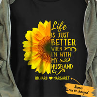 Personalized Husband And Wife Sunflower T Shirt JN91 85O65 thumb 1
