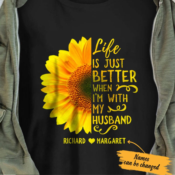 Personalized Husband And Wife Sunflower T Shirt JN91 85O65 1