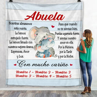Personalized Spanish Abuela Elephant Grandma Blanket AP147 65O53 thumb 1
