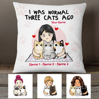 Personalized Cat I Was Normal Pillow JR231 30O53 (Insert Included) thumb 1