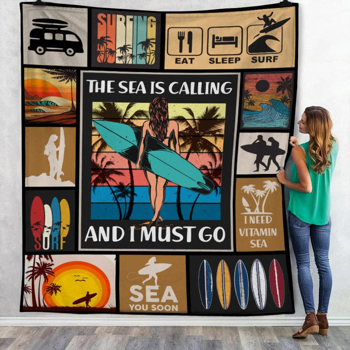 The Sea Is Calling I Must Go Fleece Blanket JN252 30O47 1