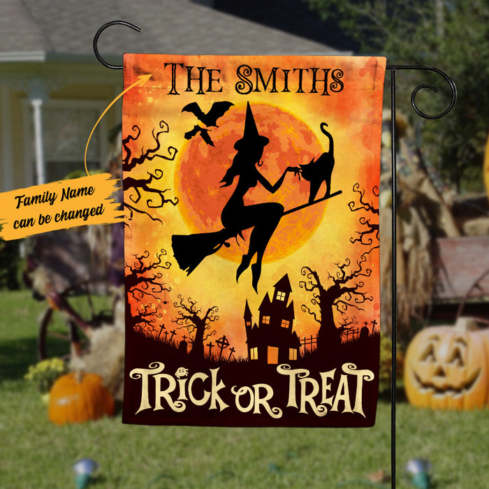 Personalized Halloween Witch Trick or Treat Flag JL204 67O53 1