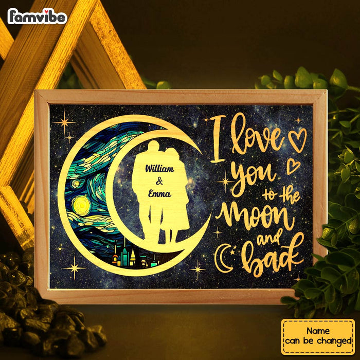 Personalized Couples Gift I Love You To The Moon And Back Picture Frame Light Box 31513 1