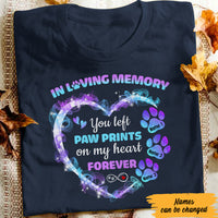 Personalized You Left Paw Prints on My Heart Dog Memorial T Shirt MR224 67O47 thumb 1