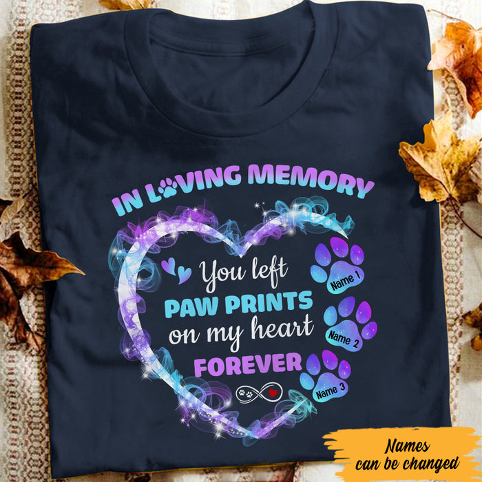 Personalized You Left Paw Prints on My Heart Dog Memorial T Shirt MR224 67O47 1