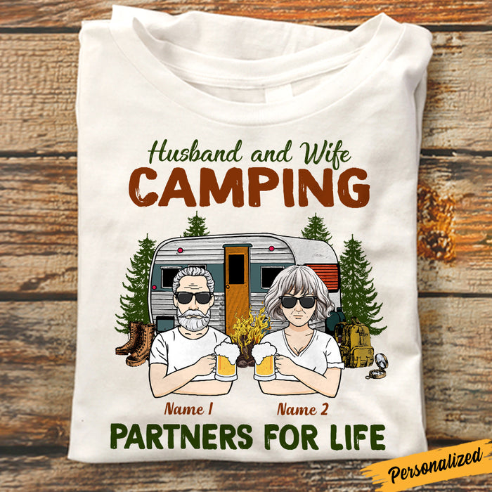 Personalized Couple Camping Partners For Life T Shirt JN173 95O47 1