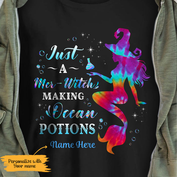 Personalized Mermaid Witch Halloween Ocean Potions T Shirt AG262 67O65 1