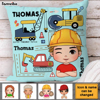 Personalized Gift For Grandson Construction Custom Name Pillow 30863 thumb 1
