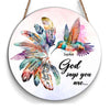 Personalized Gift Hummingbird God Says You Are Round Wood Sign 24970 1