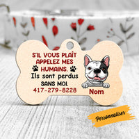 Personalized Dog Call My Humans French Chien Bone Pet Tag AP128 95O58 thumb 1