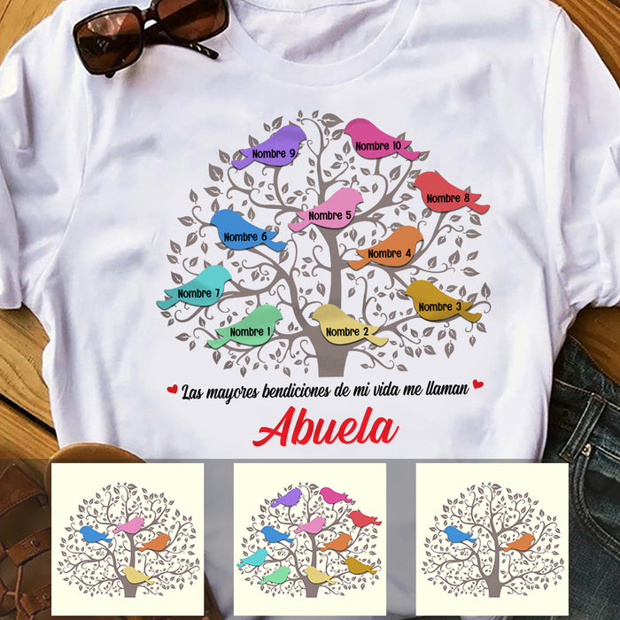 Personalized Spanish Mamá Abuela Family Tree Mom Grandma T Shirt AP132 65O36 1