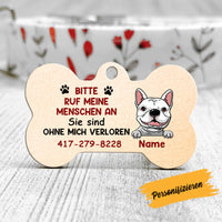 Personalized Dog Call My Humans German Hund Bone Pet Tag AP135 95O58 thumb 1