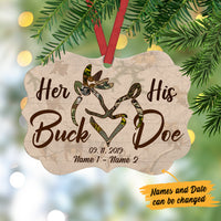 Personalized Hunting Couple Her Buck His Doe Benelux Ornament DB11 85O36 thumb 1