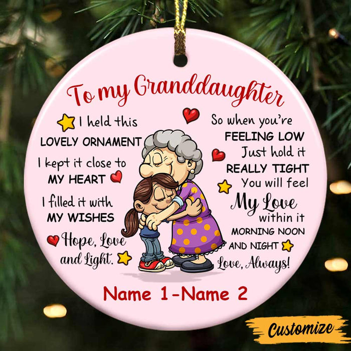 Personalized To Granddaughter Circle Ornament NB191 29O47 1