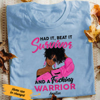 Personalized Breast Cancer Survivor Warrior T Shirt AG212 95O47 thumb 1