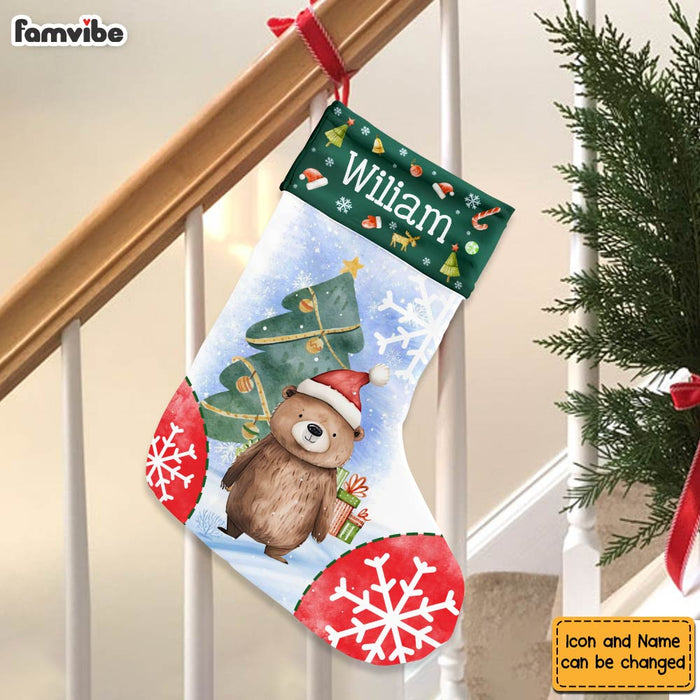 Personalized Christmas Gift For Family Kids Animals Stocking 30268 1