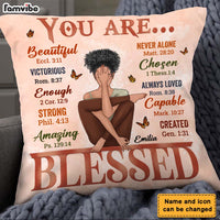 Personalized Daughter Granddaughter You Are Beautiful Loved Blessed Pillow thumb 1