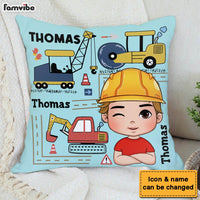 Personalized Gift For Grandson Construction Custom Name Pillow 30863 thumb 1