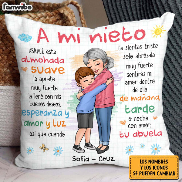 Personalized Gift For Granddaughter Spanish Hug This Pillow 30908 - Famvibe
