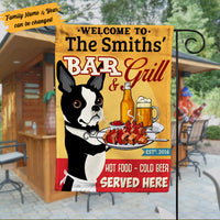 Personalized Boston Terrier Dog Bar And Grill Flag AG181 65O53 thumb 1