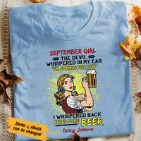 Personalized Beer Girl September Girl T Shirt JL273 30O53 thumb 1
