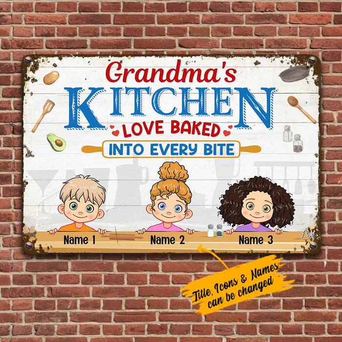 Personalized Mom Grandma Kitchen Metal Sign JL91 30O36 1