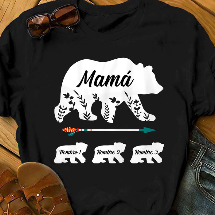 Personalized Grandma Mom Mamá Abuela Bear Spanish T Shirt AP86 30O53 1