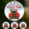 Personalized Dog  Red Truck Merry And Bright Christmas  Ornament SOB162 87O58 1