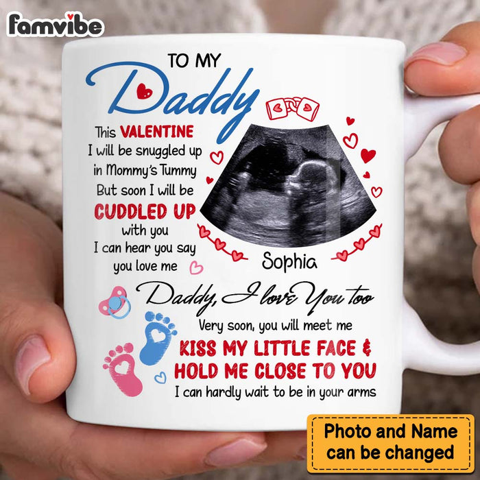 Personalized Pregnancy Gift This Valentine I'll Be Snuggled Up Upload Photo Mug 31283 1