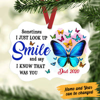 Personalized Butterfly Memorial Mom Dad Smile Benelux Ornament NB162 81O60 thumb 1