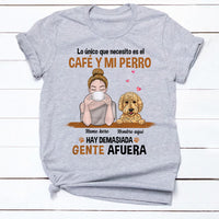 Personalized Dog Mom Coffee Spanish Perra Perro Café T Shirt AP74 81O34 thumb 1