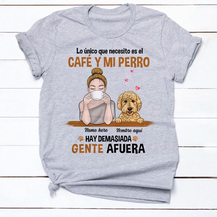 Personalized Dog Mom Coffee Spanish Perra Perro Café T Shirt AP74 81O34 1